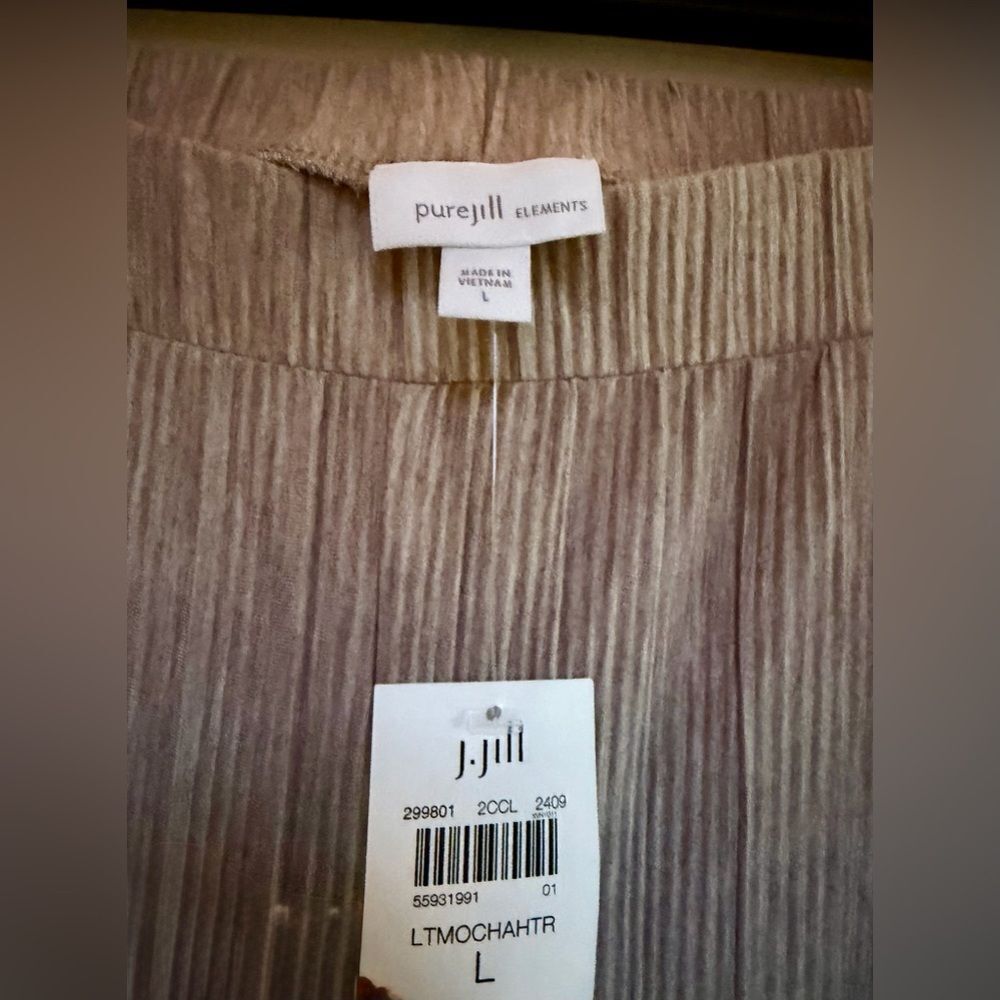 NWT J Jill Wide Leg Pants Large Pull On Ribbed Elastic Waist - Picture 2 of 11